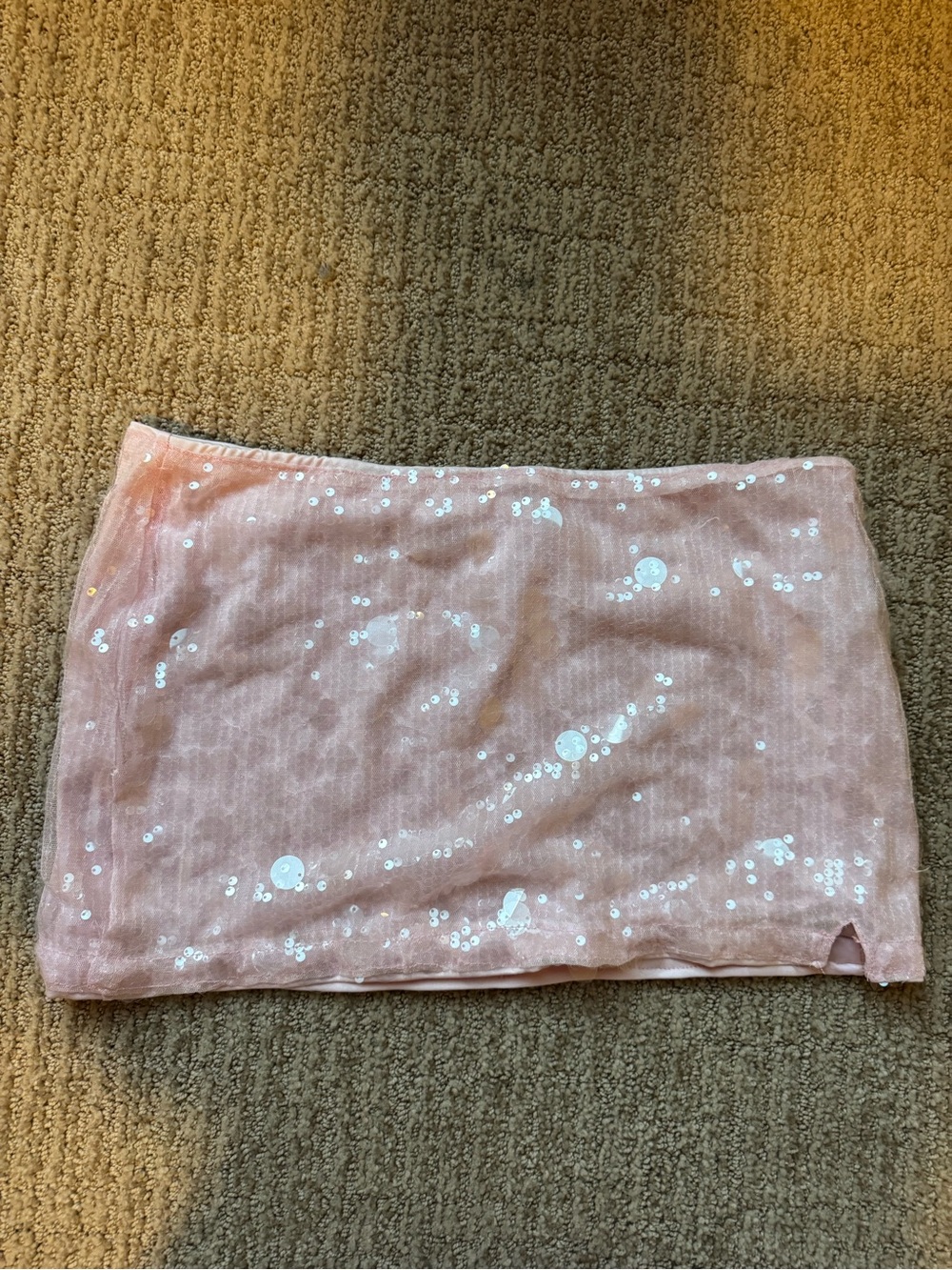 Girls Pink Sequin Stretch Skirt